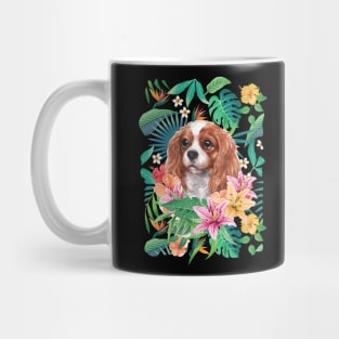 Tropical Blenheim Cavalier King Charles Spaniel Puppy Mug